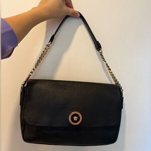 Versace Black and Gold Chain Shoulder Bag